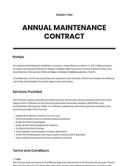 Annual Maintenance Contracts 